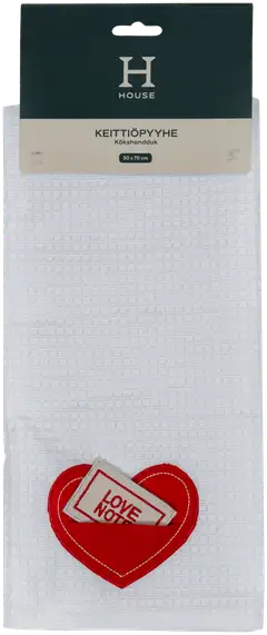 House keittiöpyyhe Love note valkoinen - 2