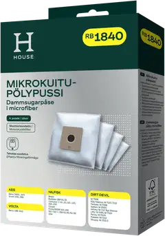 House RB1840 pölypussi 4 kpl + moottorisuodatin - 1