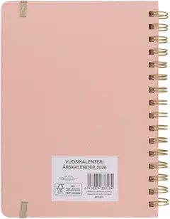 Pöytäkalenteri kierresidottu A5 pinkki - 2