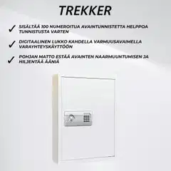Trekker avainkaappi 100, valkoinen, digitaali lukolla - 4