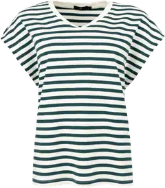 House naisten raidallinen t-paita 213H261701 - green white - 1