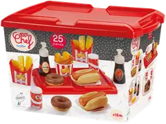 Ecoiffier - 100 % Chef - Hot dogit ja herkut -leikkisetti 25 osaa - 1