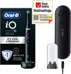 Oral-B iO 10 Cosmic Black -sähköhammasharja, 1 vaihtoharja, 1 lataava matkakotelo, Designed by Braun - 1