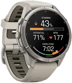 Garmin Fenix 9 Pro inReach 43 mm titaani, sumunharmaa ja tumma hiekanvärinen urheilukello - 5