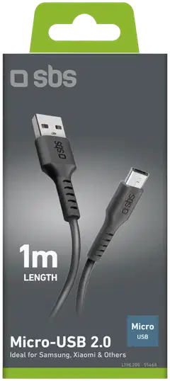 SBS kaapeli Usb-A To Micro-Usb 1 M musta - 2