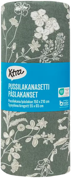 Xtra pussilakanasetti Tapovan 51493 150 x 210 + 55 x 65 cm vihreä - 3