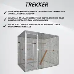 Trekker kissan ulkohäkki 2,5x1,5x1,95 m harmaa - 2