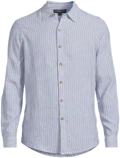 London Fog miesten raidallinen pellavakauluspaita 194LF15263 - Blue striped - 2