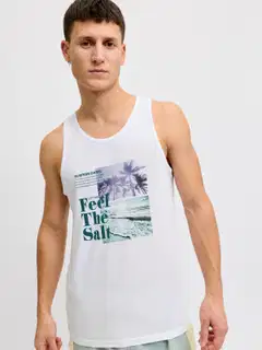 JJ REBEL miesten hihaton t-paita Jrebmiles - Bright white - 5