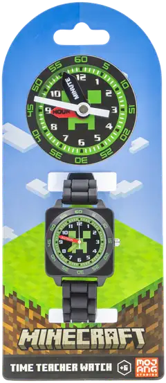 Accutime lasten opetus/ensikello  Minecraft musta - 2