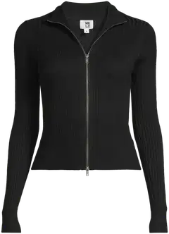 WKLY. naisten vetoketjullinen neuletakki 213W280255 - Black - 2