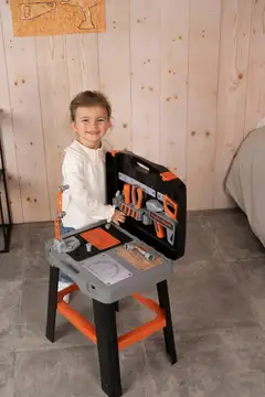 Smoby Black+Decker Bricolo Smart, koottava työkalupenkki leikkeihin - 10