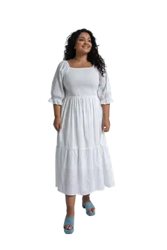 House naisten puuvillamekko 218H172561 - Bright white - 4