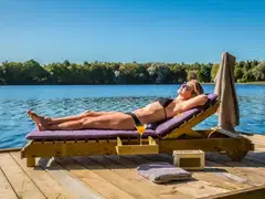 Nojata aurinkosänky 205cm, kestopuu vihreä - 3