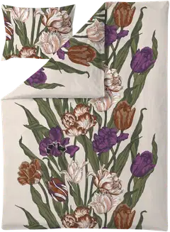 Vallila satiinipussilakanasetti Kukoistus 150x210+50x60 cm terrapurple - 1
