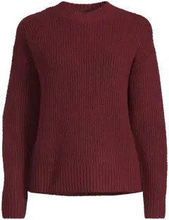 House naisten neulepusero kilppari soft 213H264013 - wine red as cutting - 2