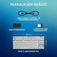 Logitech g915 x lightspeed tkl langaton pelinäppäimistö tactile valkoinen - 3