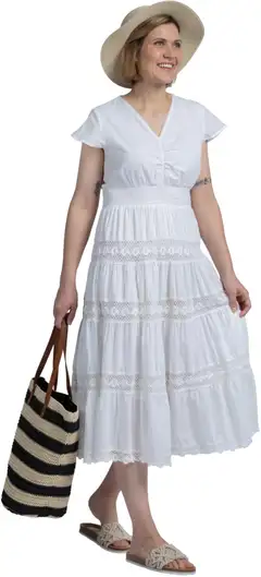 Margaux Riviera naisten midimekko MR-360 - WHITE - 4