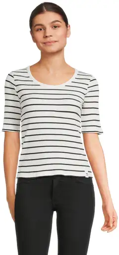WKLY. naisten trikoopusero 213W030124 - White/Black Stripe - 1