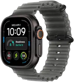 Apple Watch Ultra 4 GPS + Cellular 49 mm:n musta titaanikuori ja läpikuultavanmusta Ocean-ranneke - MJAY4KS/A - 2