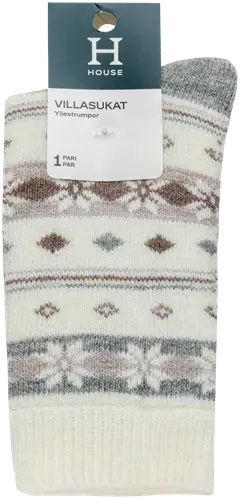 House naisten villasekoitesukat 214H322514 - Off white/grey - 2