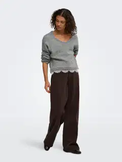 JDY naisten neule Jdystephanie - Light Grey Melange - 4
