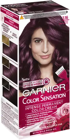 Garnier Color Sensation 3.16 Deep Amethyste Tumma violetinruskea kestoväri 1kpl - 1