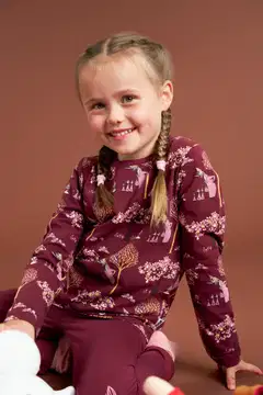 Muumi lasten leggingsit Kultarusetti 593446 - burgundi - 3