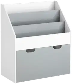 SoBuy lastenhylly valkoinen ja harmaa KMB17-HG - 1