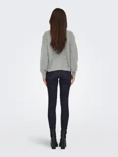 JDY naisten ajaton neule halminapituksella Jdylumi - Medium Grey Melange - 4