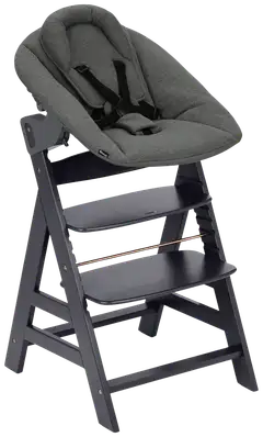 Hauck syöttötuolisetti Alpha Newborn tummanharmaa - 1