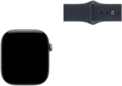 Apple Watch Series 12 GPS 46 mm:n tähtiharmaa alumiinikuori ja laivastonsininen urheiluranneke - M/L - MJEJ4QN/A - 6