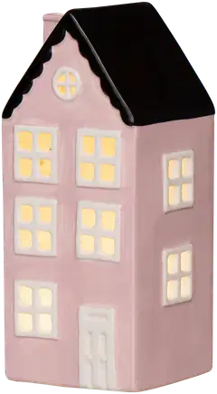 Finnlumor Talolyhty LED-valoilla 21 cm Århus Vaalean  punainen/musta - 2