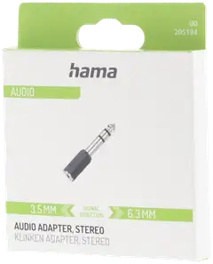 Hama Audiosovite, 6,3 mm uros - 3,5 mm naaras - 3