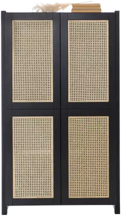 Lundia Kaappi, neljä rottinkiovea - MUSTA - 1