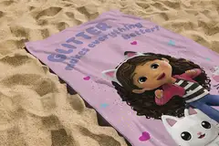 Gabby's Dollhouse lasten kylpypyyhe 70x140 cm pinkki - 6