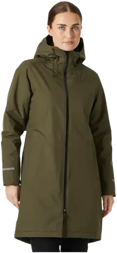 Helly Hansen naisten pitkä kevytvanutakki Aspire Rain 53517 - Utility Green - 3