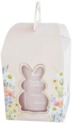 Lasikynttilä 7,5x8 cm paketissa vaaleanpunainen, tuoksu The Rabbit Candy Egg - 1