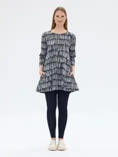 RATIA® N.trikootunika Pisara Kasilaverho - Musta/valkoinen - 3