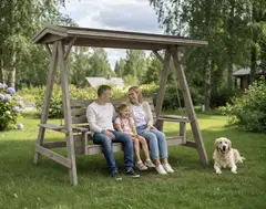 Pihakeinu kiinteällä katoksella, vaalean harmaa, 180x235x205cm - 4