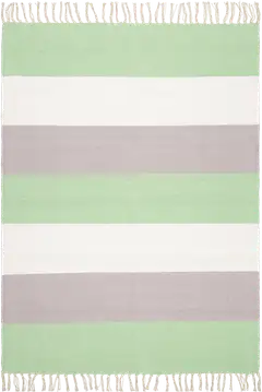 House puuvillamatto Liina 60x90 cm v.vihreä/l.valkoinen/greige - 1