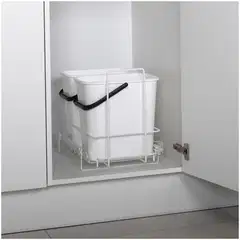 Lanka ja Muovi jätevaunu valkoinen  + 2 sankoa LM 66/2 - 2