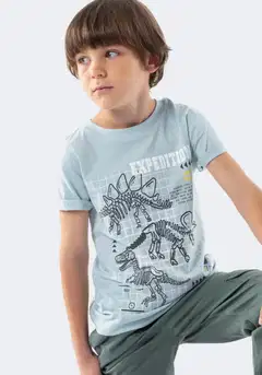 TEX BASIC lasten t-paita dino I276704 - TURQUOISE LIGHT - 1