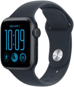 Apple Watch SE 3 GPS 40 mm:n keskiyön värinen alumiinikuori ja laivastonsininen urheiluranneke - S/M - MJKY4QN/A - 2