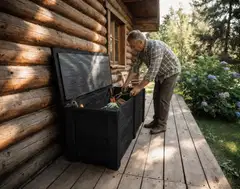 Piha-arkku, grafiitin harmaa, 57x61x160cm - 4