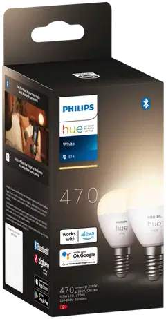 Philips Hue LED-lamppu Luster 5.7W E14 2700K 470LM valkoinen 2 kappaletta - 2