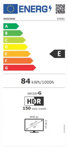 Hisense 65" 4K MiniLED Smart TV 65E8S - 5