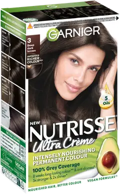 Garnier Nutrisse Ultra Creme 3.0 Deep Dark Brown Syvä Tummanruskea kestoväri 1kpl - 1