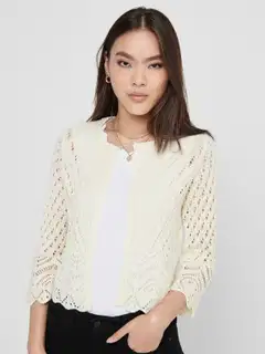 JDY naisten neulebolero Jdysun - Eggnog - 4