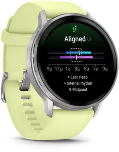 Garmin Venu 4 – 45 mm, Hopeanvärinen ja sitruunankeltainen silikonihihna - 5